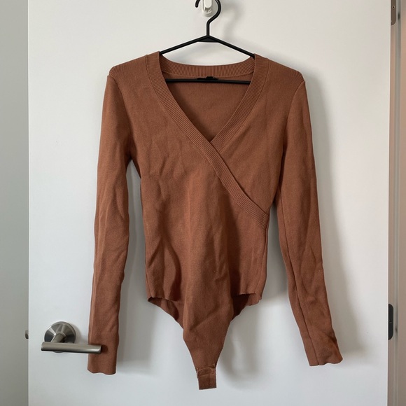 Dynamite Wrap Sweater Bodysuit - Picture 7 of 8